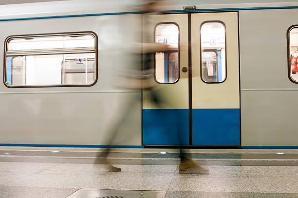 istock Train and passenger  in subway station 495577810