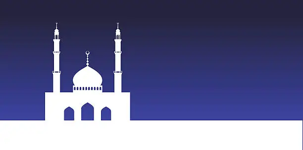 Vector illustration of card with mosque