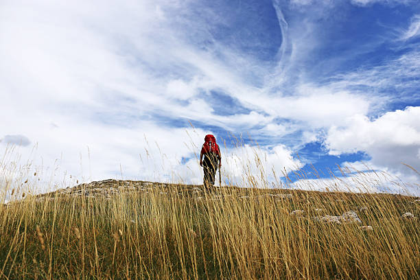istock Hiker goes on the mountain top 495579712
