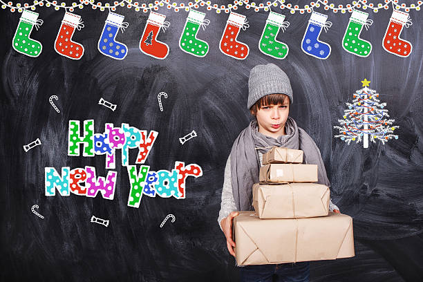 istock Ney year gifts from little boy 495579858