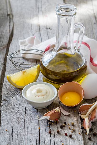 istock Mayonaise ingredients on rustic wood backgound 495580730