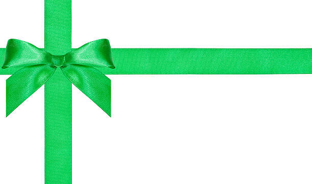 istock one big green bow knot on two crossing satin bands 495581022