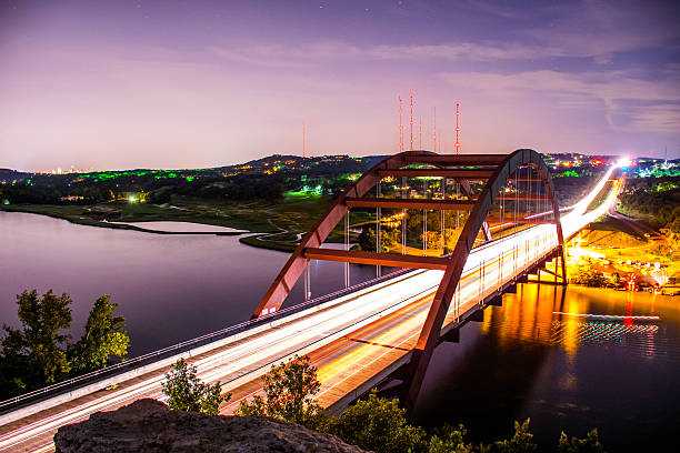Queen Isabella Memorial Bridge at the Blue Hour from Port Isabel, Texas