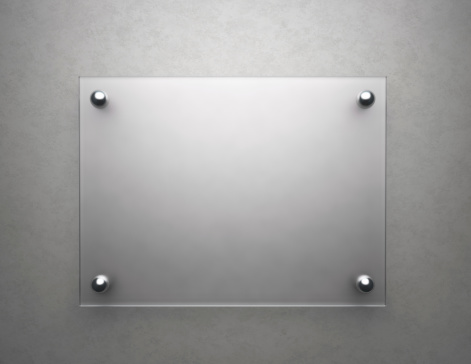 Blank frosted glass plate with copy space , 3d render