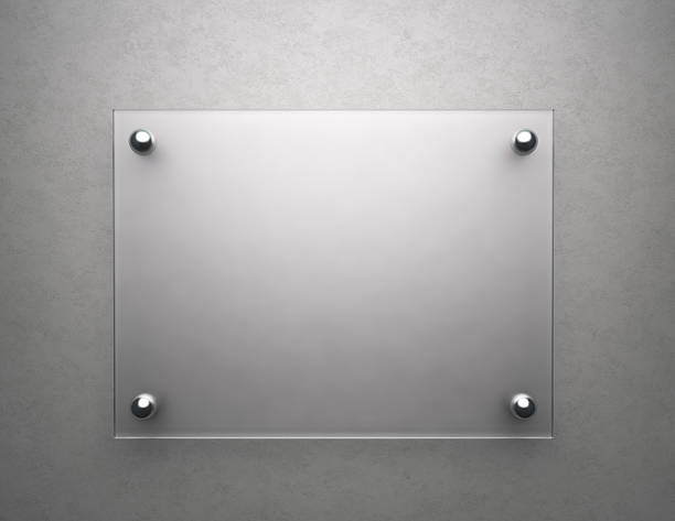 Blank frosted glass Blank frosted glass plate with copy space , 3d render award plaque stock pictures, royalty-free photos & images