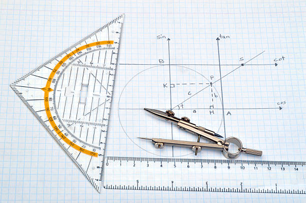 matemáticas - geometry mathematics drawing compass mathematical symbol fotografías e imágenes de stock