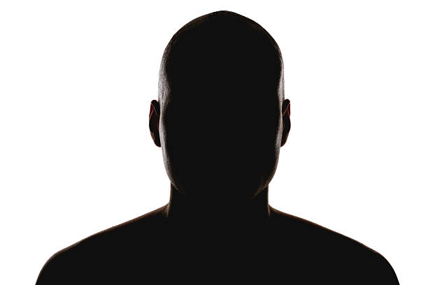 silhouette der mann auf einem weißen hintergrund. - computerhacker fotos stock-fotos und bilder