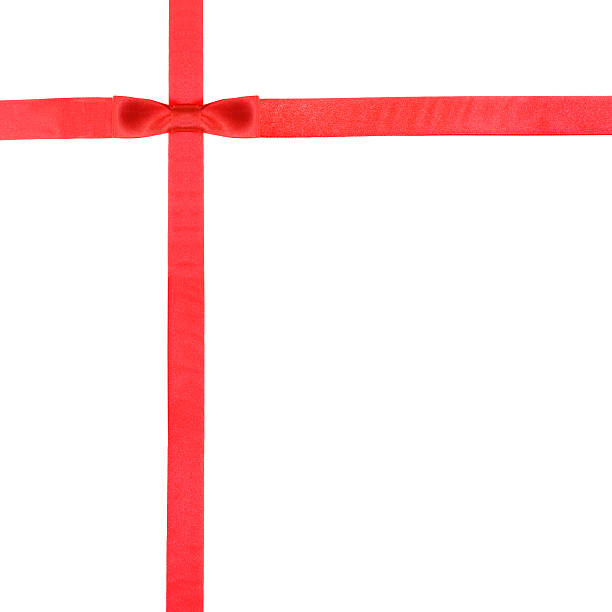 istock red satin bow knot and ribbons on white - 11 495588444