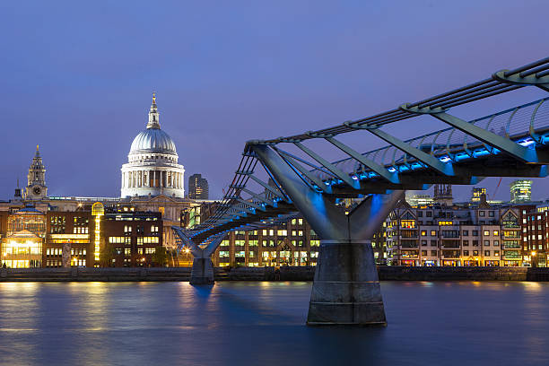 istock Millennium bridge and St. Paul's cathedral, London England, UK 495588975
