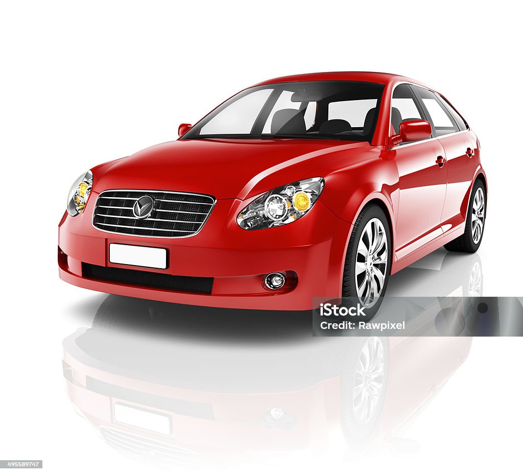 Czerwony Samochód Sedan - Zbiór zdjęć royalty-free (Samochód)