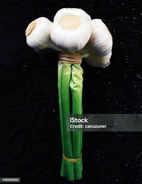 Garlic Stock Photo - Download Image Now - Directly Above, Garlic, Green Color