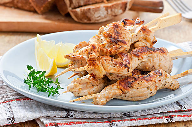 istock grilled chicken on bamboo skewers 495590465