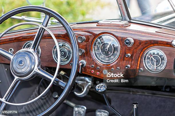 Interior Of Old Car Stock Photo - Download Image Now - Vintage Car, Cockpit, Dashboard - Vehicle Part