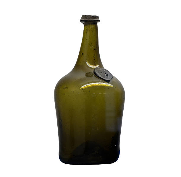 istock Vintage bottle with wax seal on white background 495594102