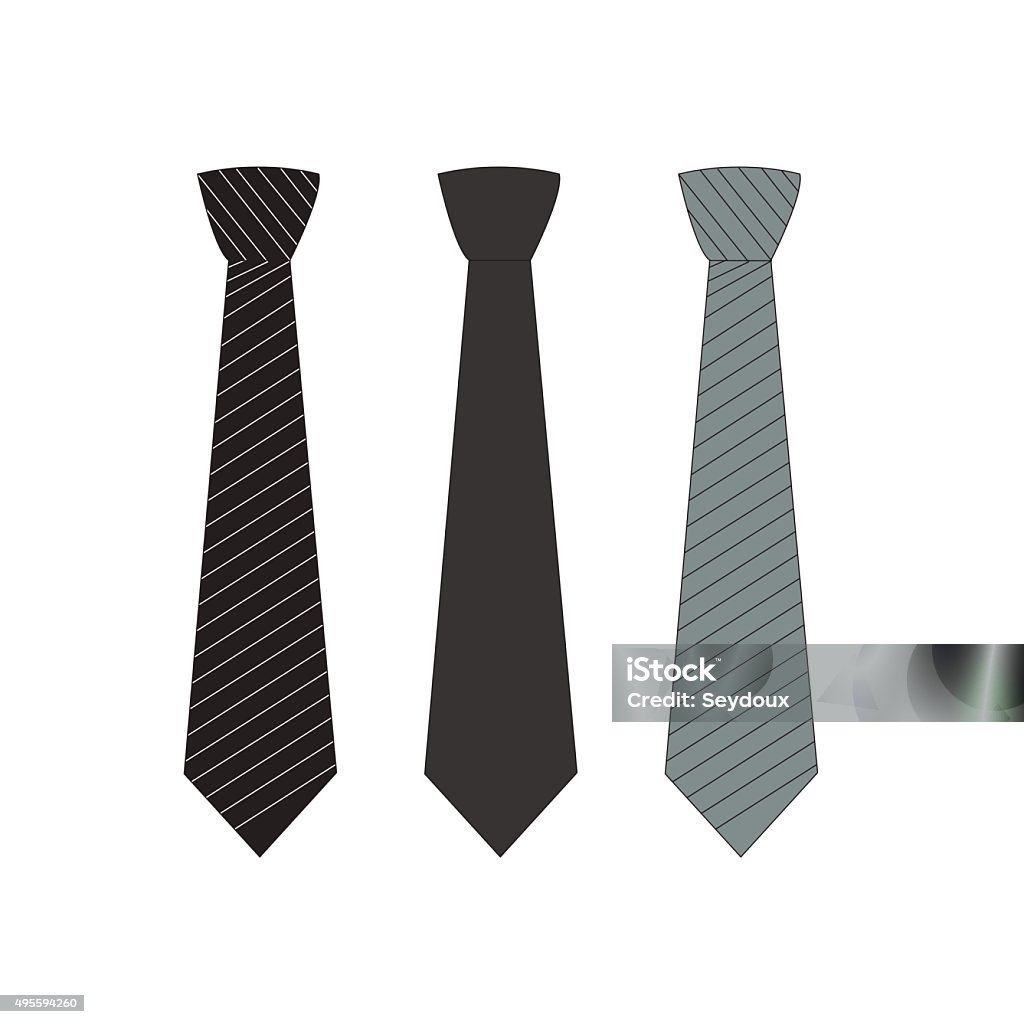 Vector Tie Icon Symbol Set Vector set of strict classical ties dark colors Necktie stock vector