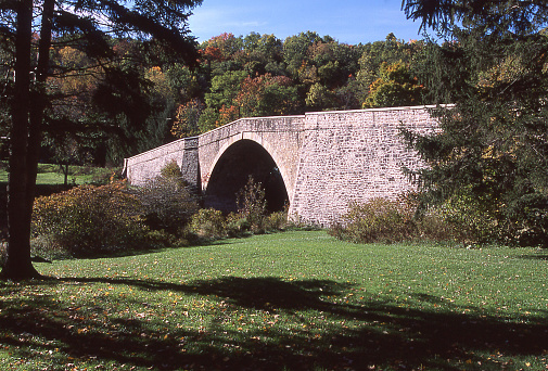 Casselman River Bridge State Park Grantsville Maryland along the famous Cumberland Road also called the Lincoln Highway and America's first major road to the west