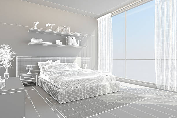 istock 3D Interior rendering of a modern bedroom 495595242