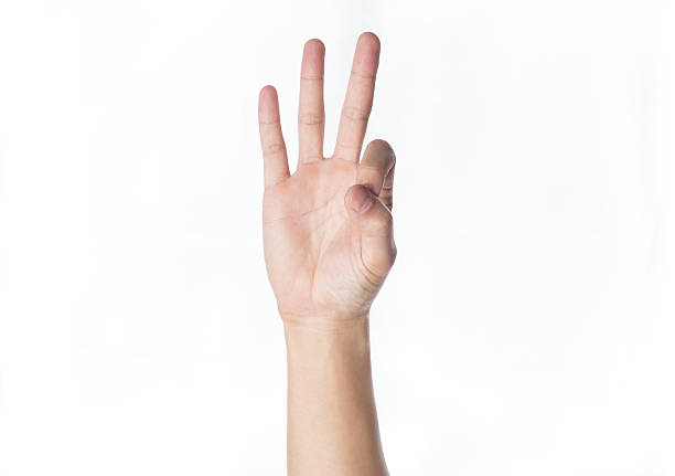 istock Man hand Ok sign on white background 495595650