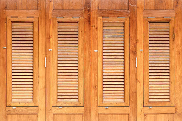 istock Old wooden windows with thai house style. 495599640