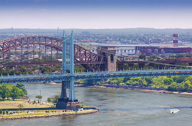 istock East River, Triborough (RFK) Bridge, Hell Gate Bridge, New York. 495600666