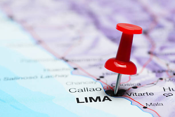istock Lima pinned on a map of America 495602080