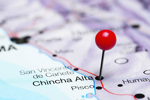 istock Chincha Alta pinned on a map of America 495602540