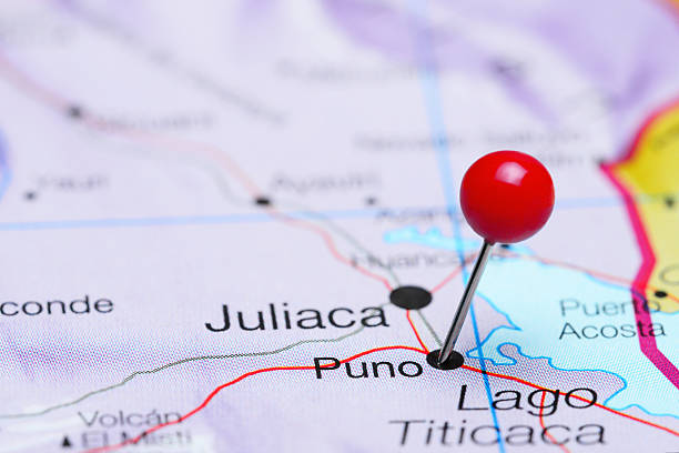 istock Puno pinned on a map of America 495602620