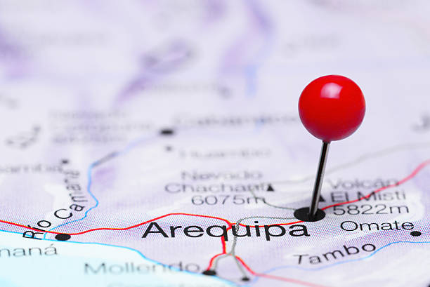 istock Arequipa pinned on a map of America 495602662
