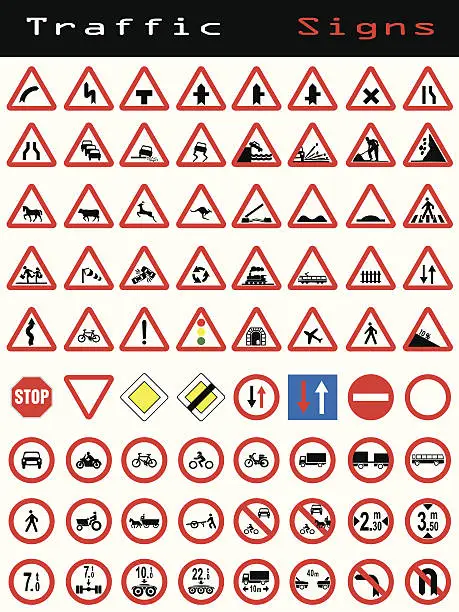 Vector illustration of Traffic sign collection 2