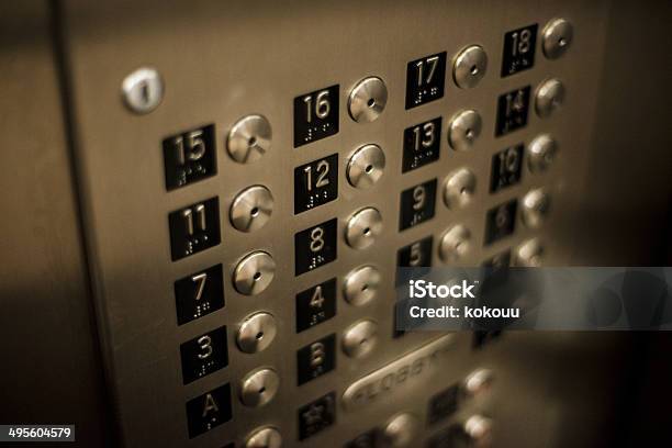 Elevator Push Button Stock Photo - Download Image Now - Elevator, Push Button, Keypad