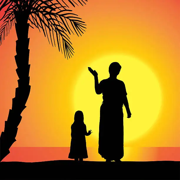 Photo of Vector silhouette of family.