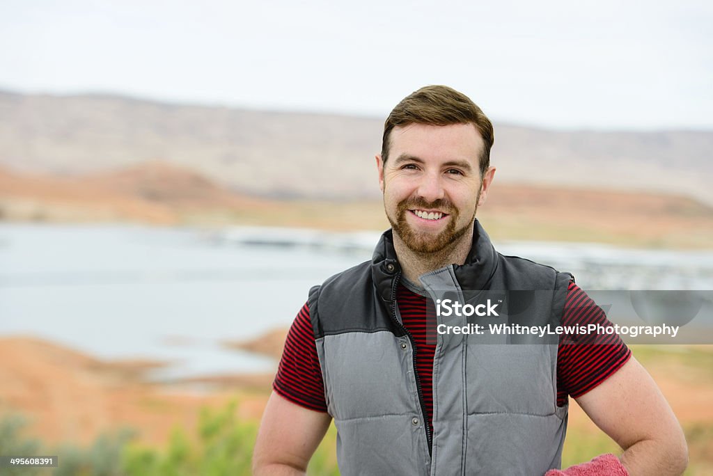 Happy Male at Lake Male at Lake Powell 20-29 Years Stock Photo