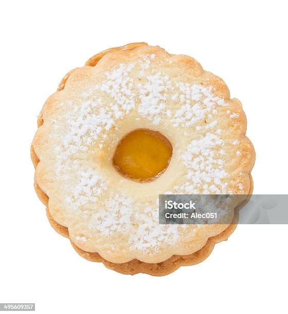 Jam Sandwich Biscuits Stock Photo - Download Image Now - Shortbread, White Background, Linzertorte