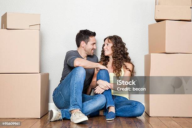 Moving Couple Stock Photo - Download Image Now - Adult, Affectionate, Apartment