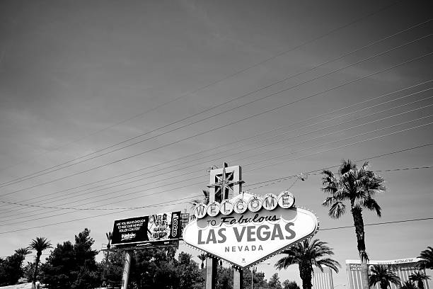 Las Vegas, USA - April 8, 2014: The Welcome to Fabulous Las Vegas sign on Las Vegas Strip. Landmark funded in May 1959 and erected soon after by Western Neon.