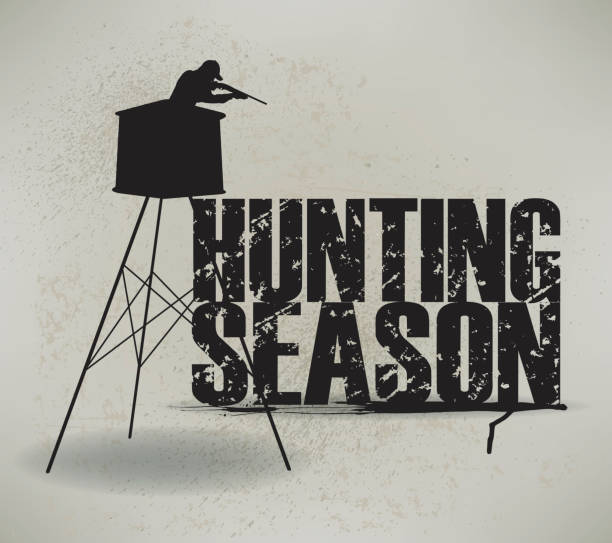 hunting season-łowca jeleni w tle szczegółów - hunting blind stock illustrations