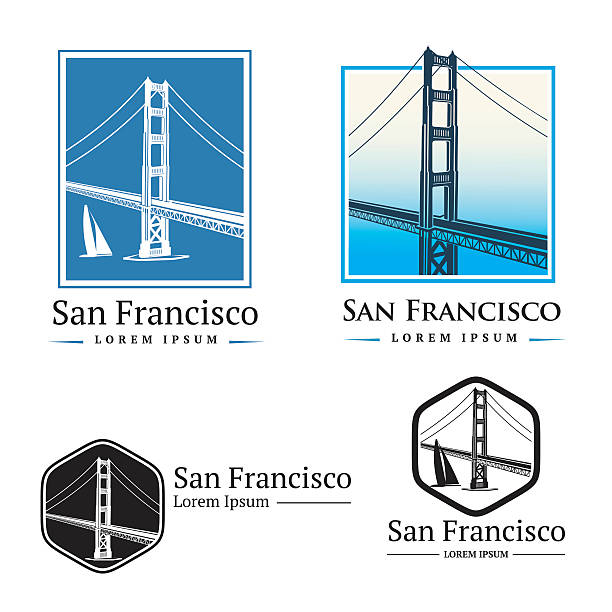 ilustrações, clipart, desenhos animados e ícones de san francisco - 1 - golden gate bridge bridge san francisco county vector