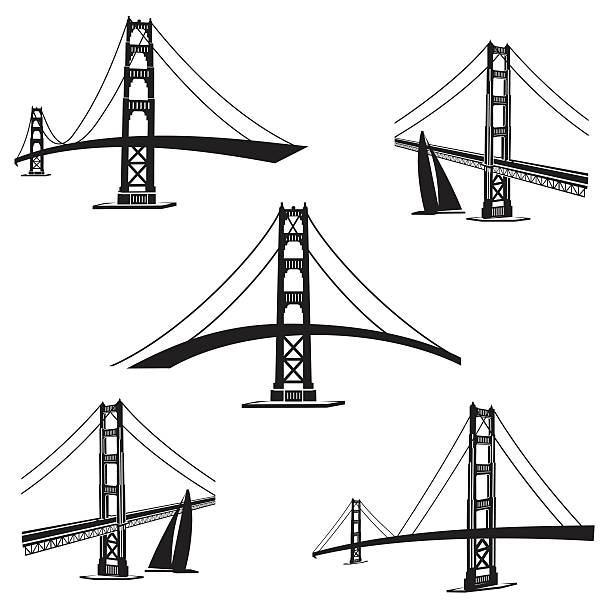 san francisco 2 - golden gate bridge bridge san francisco county vector stock-grafiken, -clipart, -cartoons und -symbole