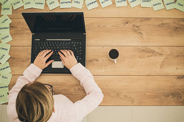 istock Creative young woman working at home 495613368