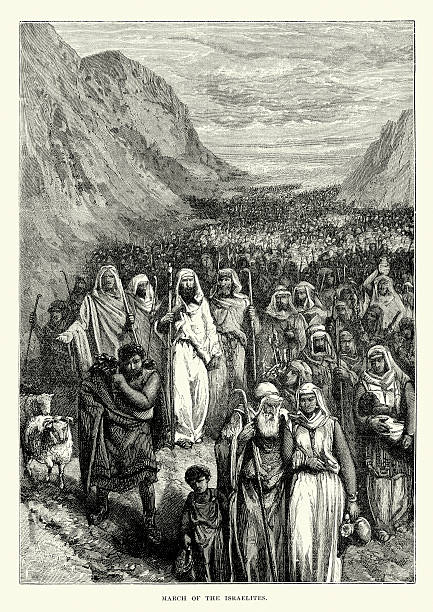 illustrazioni stock, clip art, cartoni animati e icone di tendenza di marzo del israelites - bibbia illustrazioni