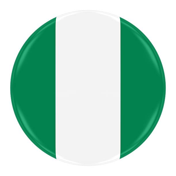 ナイジェリア国旗バッジ - nigerian flag nigerian culture three dimensional shape nigeria ストックフォトと画像