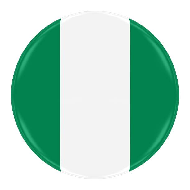 нигерийский флаг значок - nigerian flag nigerian culture three dimensional shape nigeria стоковые фото и изображения