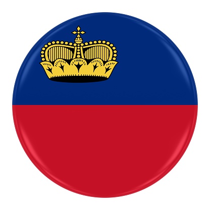 Liechtensteinian Flag Badge - Flag of Liechtenstein Button Isolated on White