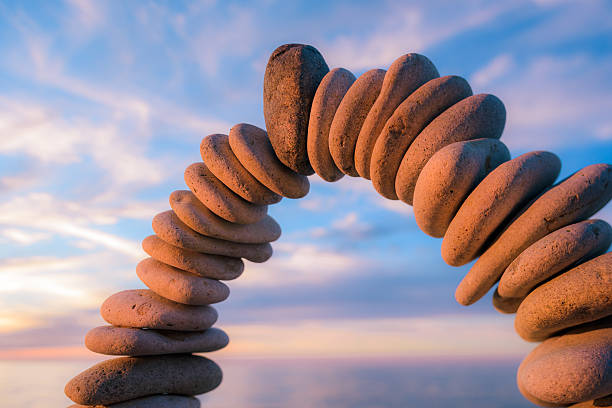 istock Curve of red pebbles 495616530