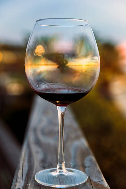 Wine Glass Sunset stock photo