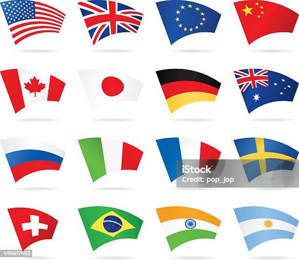 Arc Flags Most Popular Stock Illustration - Download Image Now - 2015, Argentina, Argentinian Flag