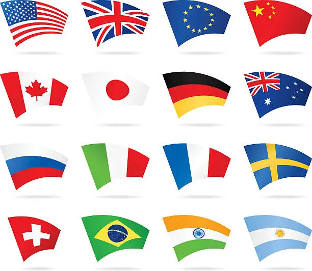 Vector illustration of Arc Flags - Most Popular