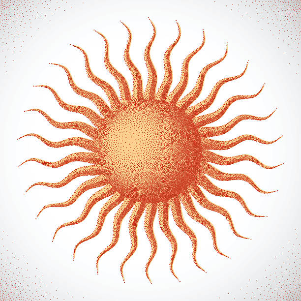 illustrazioni stock, clip art, cartoni animati e icone di tendenza di sole mezzitoni stile - obsoleto immagine