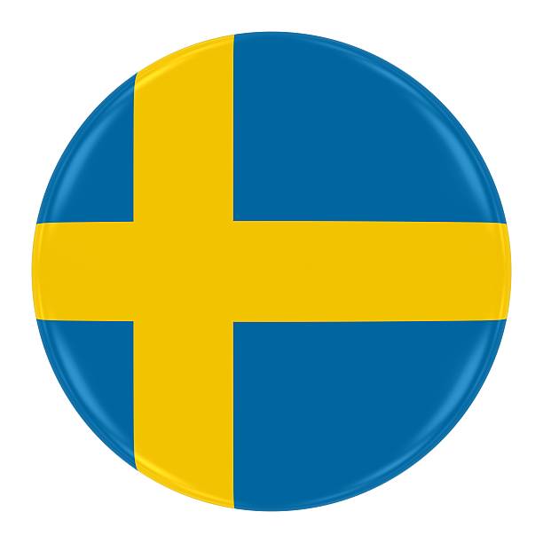 Swedish Flag Badge stock photo