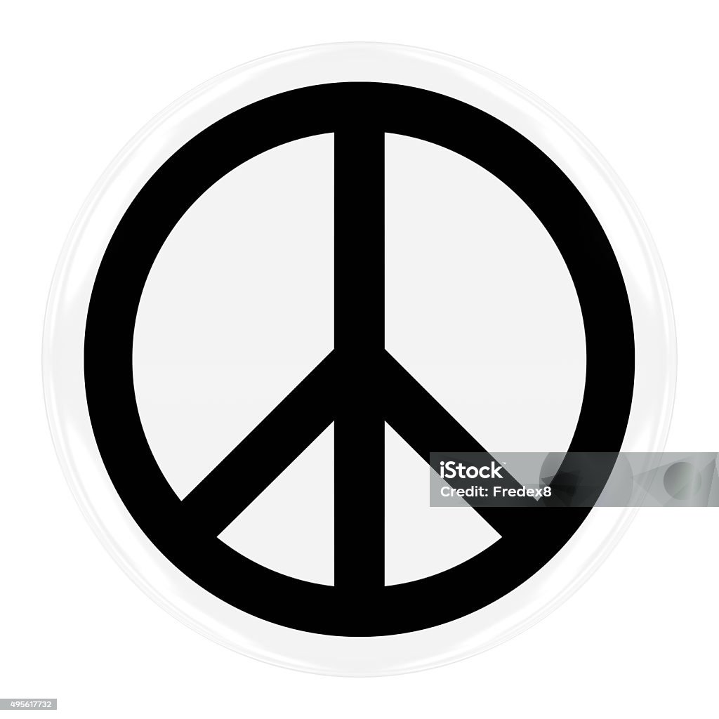 Peace Symbol Badge Peace Symbol Badge - Flag of Peace Button Isolated on White Peace Symbol Stock Photo